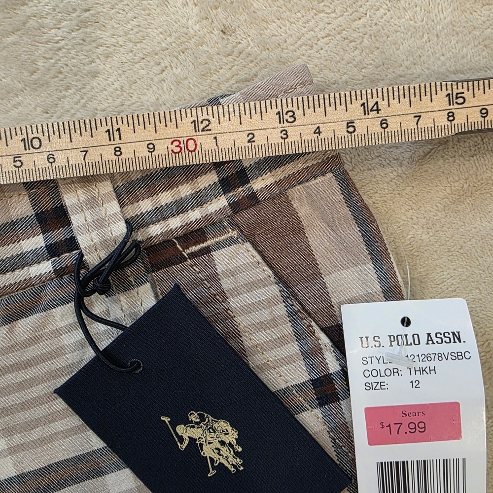 U.S. Polo Assn. Boys Plaid Cargo Shorts Size 12 NWT - Picture 4 of 9